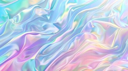 Holographic iridescent hologram background with soft pastel colors, shiny foil effect.
