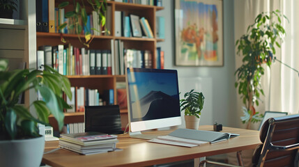 modern minimalist interior design office, business corporate workspace inspiration