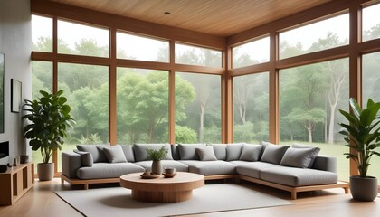 modern living room with fireplace