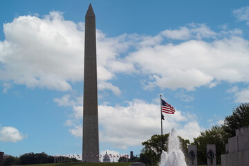 The US Senate behind the Washington Monument