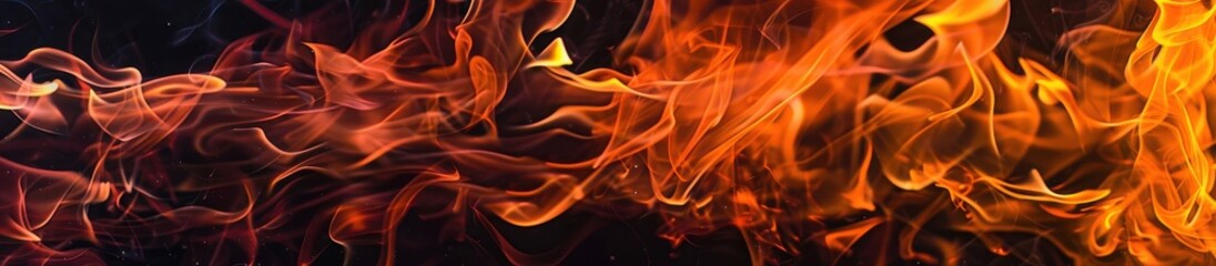 Fototapeta premium Dynamic Flames on Dark Background