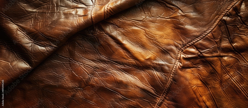 Poster texture of brown leather with copy space image displayed