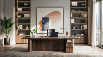 modern minimalist interior design office, business corporate workspace inspiration