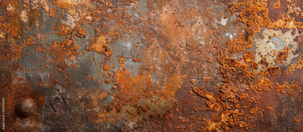Poster rusty metal texture background with copy space image vulnerable to atmospheric moisture