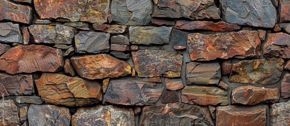 Aufkleber a textured brick wall designed as a backdrop with rough relief stonework for the copy space image