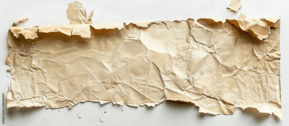 Poster Vintage torn paper against a white backdrop with space for text or images. with copy space image. Place for adding text or design