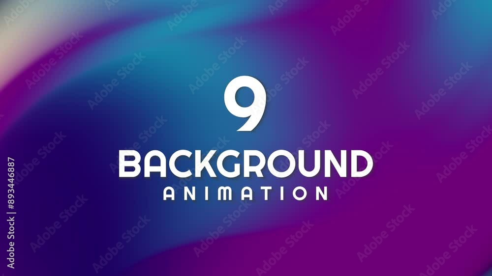 Poster big collection of 9 colourful digital gradient background animation in 4k
