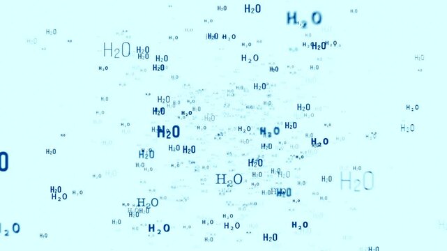 H2O molecule, water chemical bond. Science, molecule, atom, element, chemistry, education. 3D animation