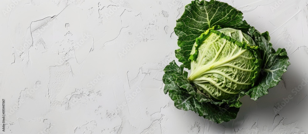 Poster cabbage displayed by itself on a white background with space for copying images