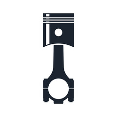 Engine piston and connecting rod icon. Vector illustration