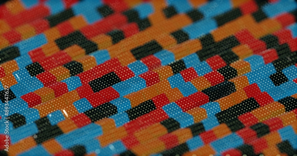 Aufkleber Floating Multicolored Transparent and Opaque Cubes on Black Background..