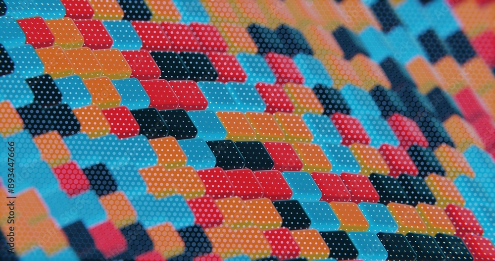 Aufkleber Floating Multicolored Transparent and Opaque Cubes on Black Background..