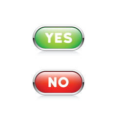 Yes and no button icons. Vector illustration
