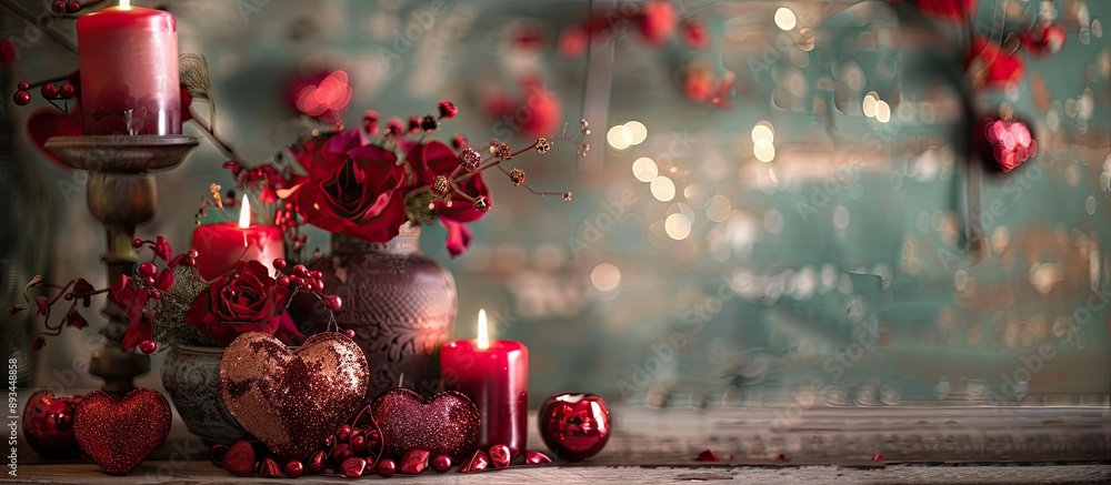 Aufkleber valentine s day decor items perfect for creating a romantic ambiance are displayed in a beautiful ar