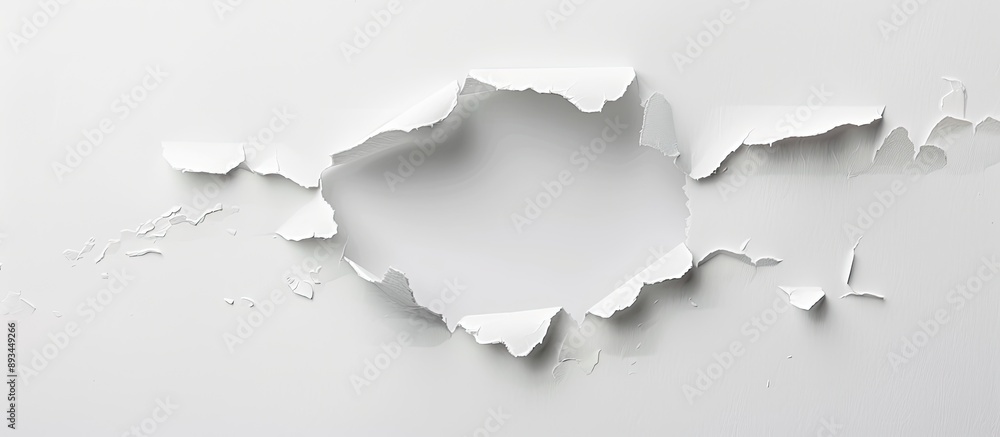 Aufkleber Isolated white background with paper hole ideal for copy space image