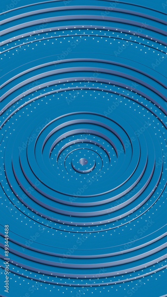 Aufkleber Abstract Concentric Circles with Dotted Patterns in Turquoise Hue..