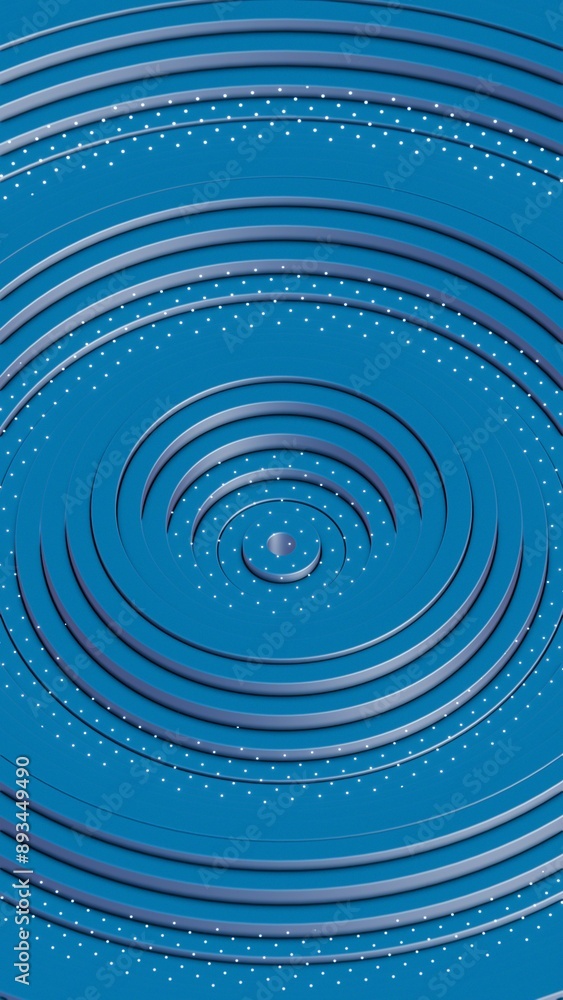 Aufkleber Abstract Concentric Circles with Dotted Patterns in Turquoise Hue..