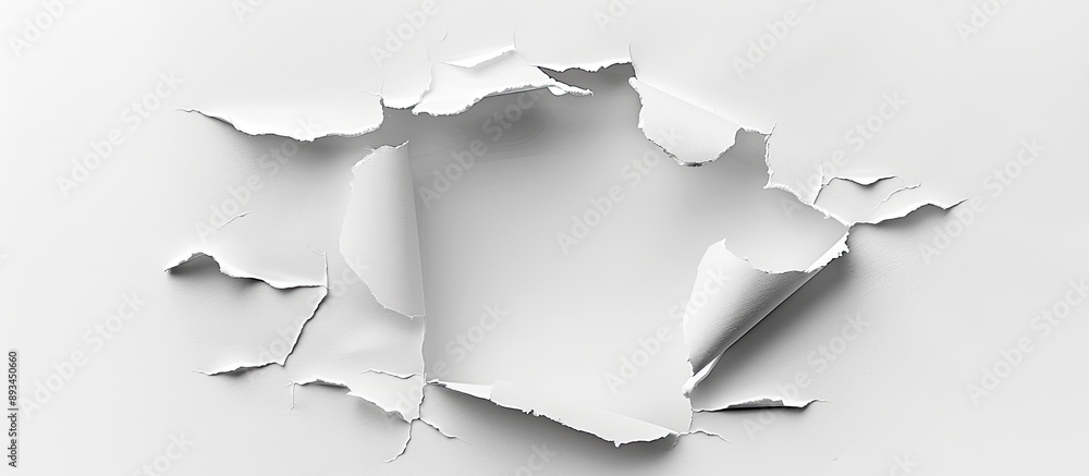 Poster isolated white background with paper hole ideal for copy space image