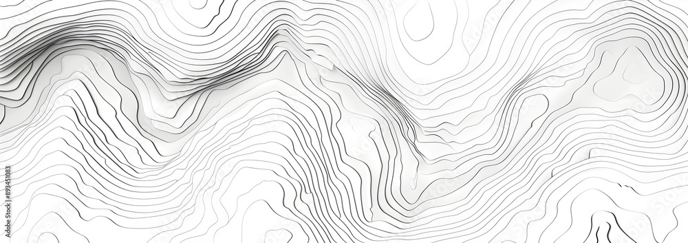 Poster vector line topographic map background, contour lines pattern vector illustration. topography map te