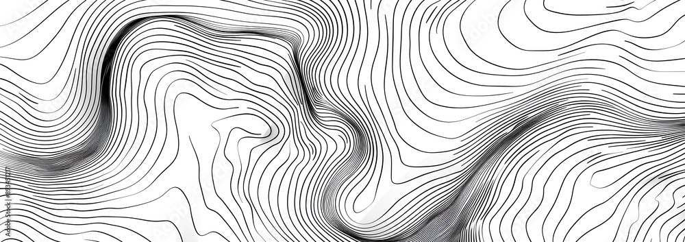 Poster vector line topographic map background, contour lines pattern vector illustration. topography map te