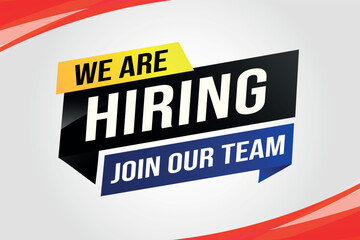 we are hiring join our team poster banner graphic design icon logo sign symbol social media website coupon

