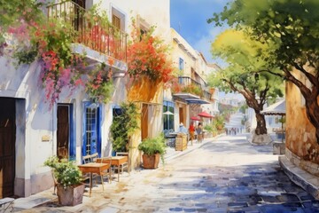 Greece street architecture outdoors.