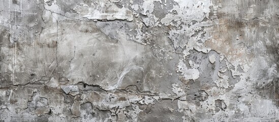 Obraz premium A vintage rustic gray cement wall with a grungy plaster texture provides a textured background in a rustic style perfect for close up copy space images