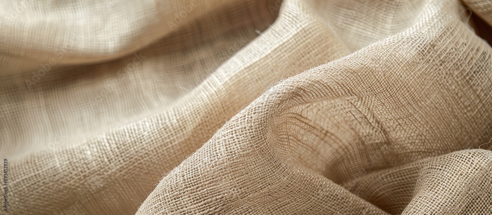 Poster natural linen fabric with a beige coarse grain texture perfect for design backgrounds ideal for a co