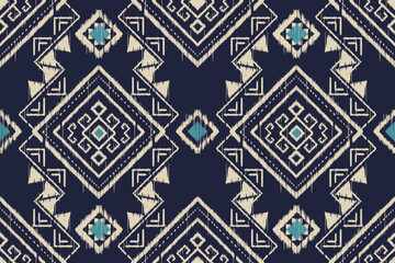 Beautiful Ethnic abstract ikat art. Seamless Kasuri pattern in tribal, folk embroidery, Aztec geometric art ornament print. Design for carpet, wallpaper, clothing, wrapping, fabric,Cover design africa