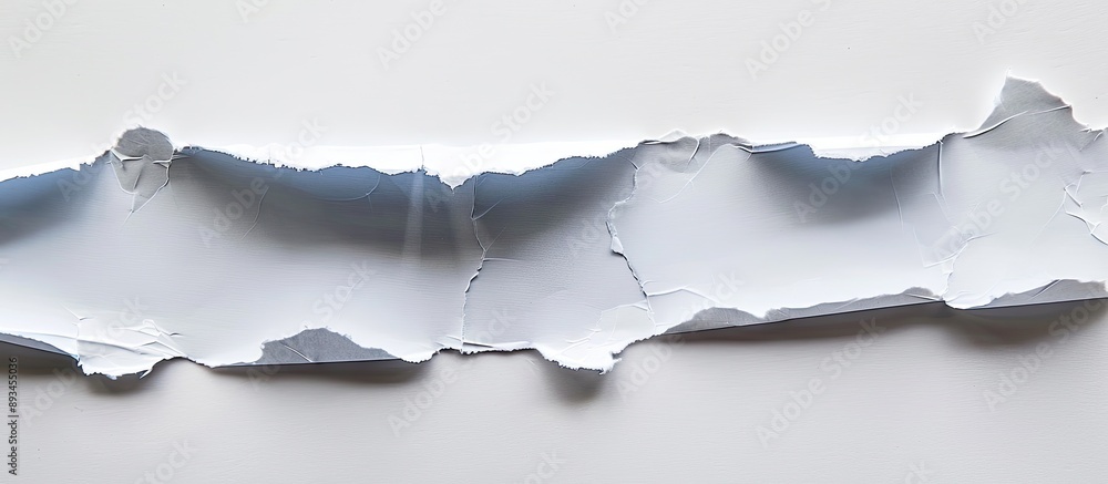 Poster a torn paper on a white backdrop providing ample copy space image