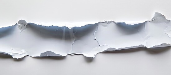 Fototapeta premium A torn paper on a white backdrop providing ample copy space image