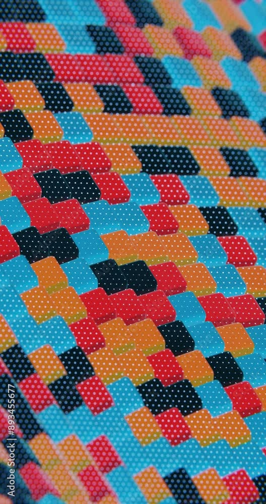 Aufkleber floating multicolored transparent and opaque cubes on black background