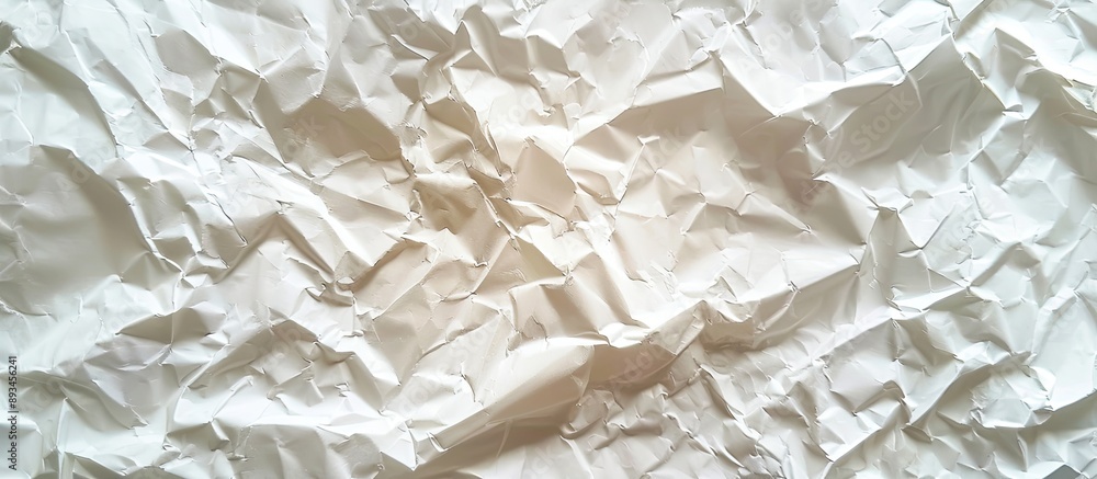 Aufkleber close up of crumpled white paper for an abstract texture background with copy space image