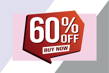 60% sixty percent off buy now poster banner graphic design icon logo sign symbol social media website coupon

