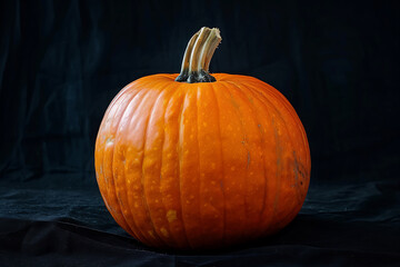Photo of various pumpkins arranged as a border on a black background, dedicated to Halloween. The empty center is left for text, creating a spooky and festive theme. The pumpkins are decorated and sty