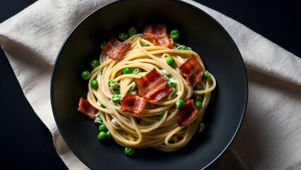Creamy Pasta with Bacon and Peas