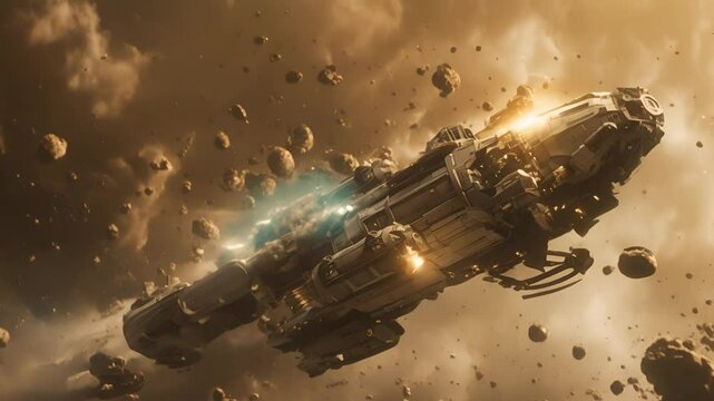 Spaceship in an Asteroid Field