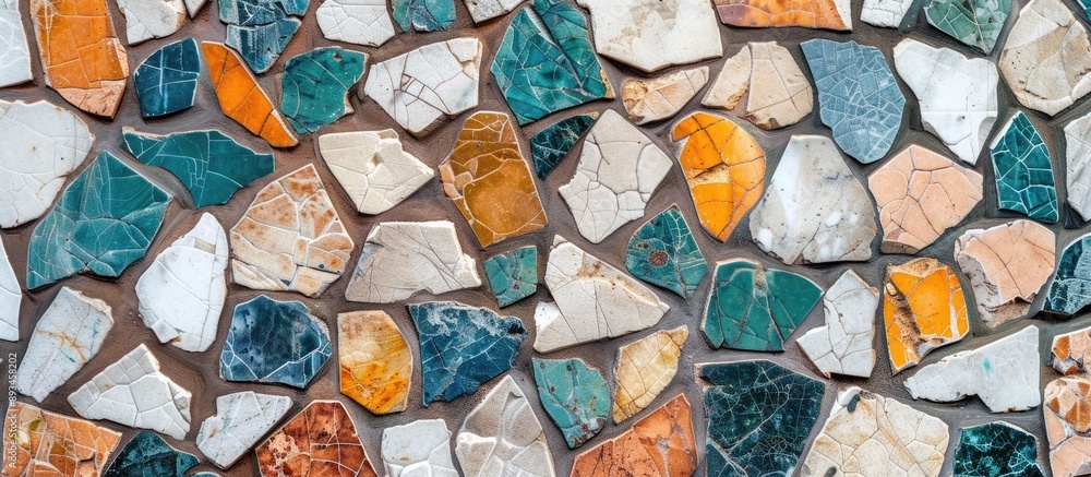 Aufkleber Mosaic made of marble stones creating a textured pattern with copy space image