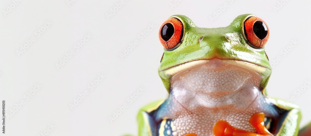 Aufkleber Frog gazing with blank space for text in the picture. with copy space image. Place for adding text or design