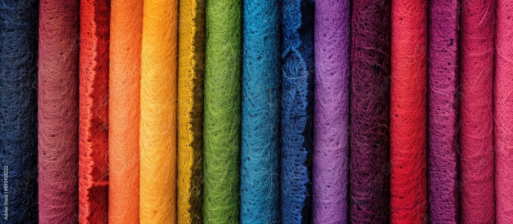 Aufkleber Image displaying the blend of colorful felt textures with copy space image