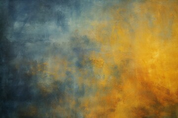Deep blue skies blending into golden hues in abstract art