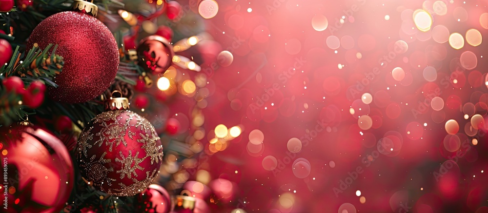 Aufkleber site featuring a festive banner for christmas and new year with copy space image