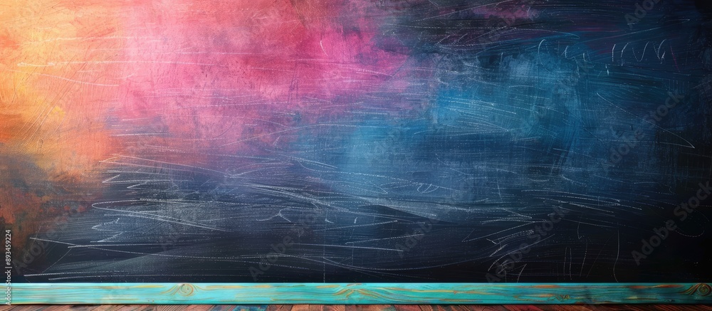 Poster Empty slate background with chalk erased on blackboard Ideal copy space image