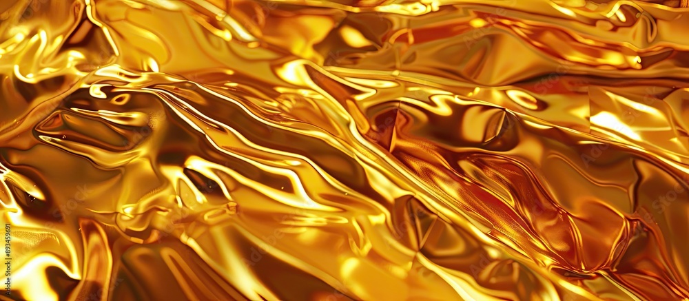 Poster Texture of shiny yellow gold metal creating a background for a copy space image