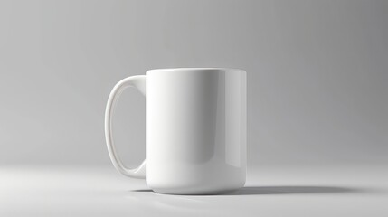 Obraz premium Blank white mug mockup isolated on grey background