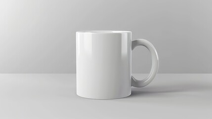 Fototapeta premium Blank white tea cup mockup isolated on grey background