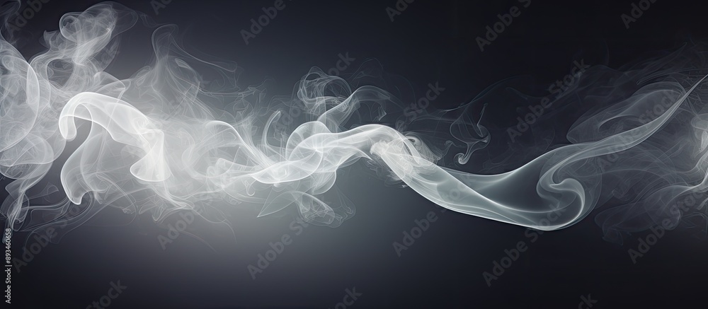 Poster white smoke cloud design on dark backdrop with copy space image.
