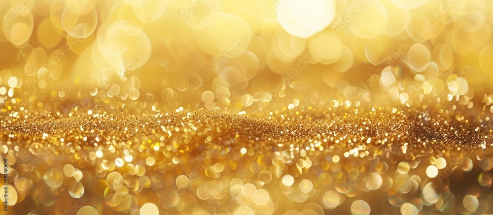 Poster blurry mix of shiny gold foil, an ideal backdrop for holiday projects with space for text. horizonta