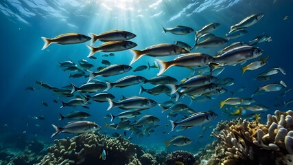 Fototapeta premium coral reef with fish