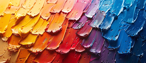 Fototapeta premium Abstract Colorful Oil Paint Swirls and Strokes Closeup Texture Background, Abstract Colorful Oil Paint Swirls and Strokes Closeup Texture B